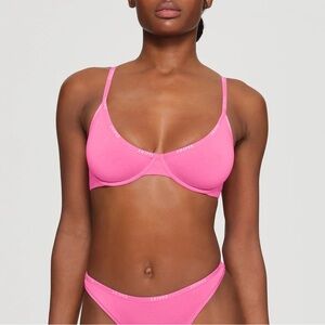SKIMS Pink Logo Bra